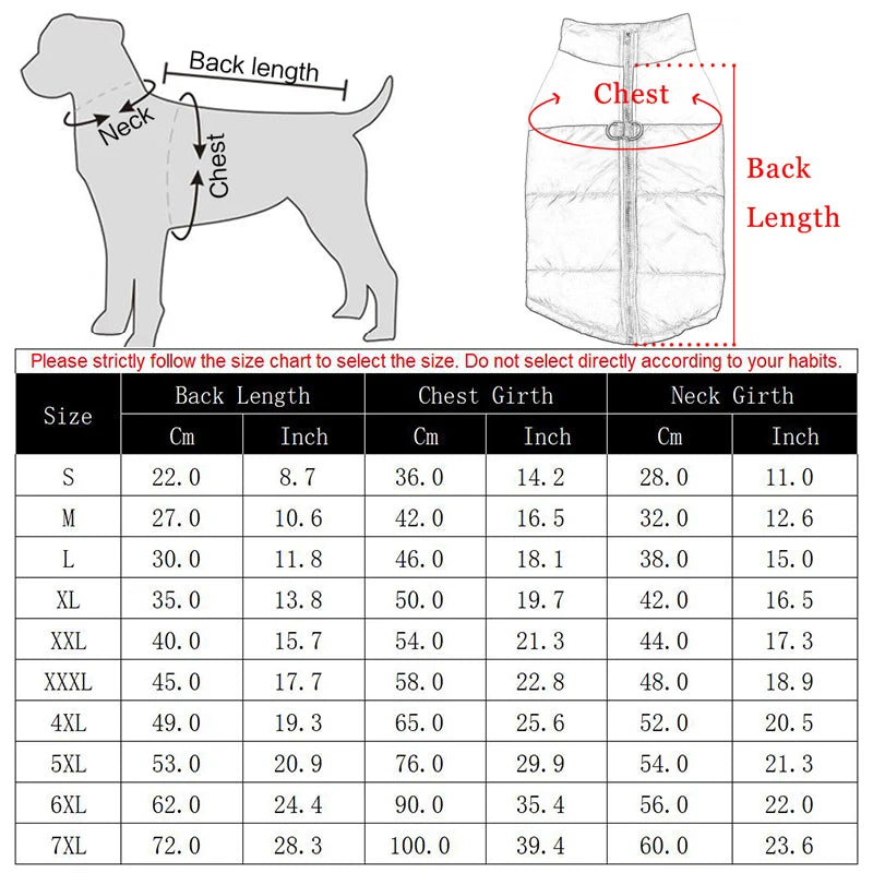 BarkBlings™ Waterproof Winter Dog Coat – Cozy and Warm Vest Jacket for All Sizes