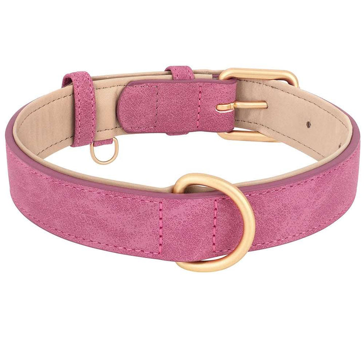 BarkBlings™ Durable Leather Dog Collar – Soft Padded, Adjustable, and Perfect for Small to Large Breeds