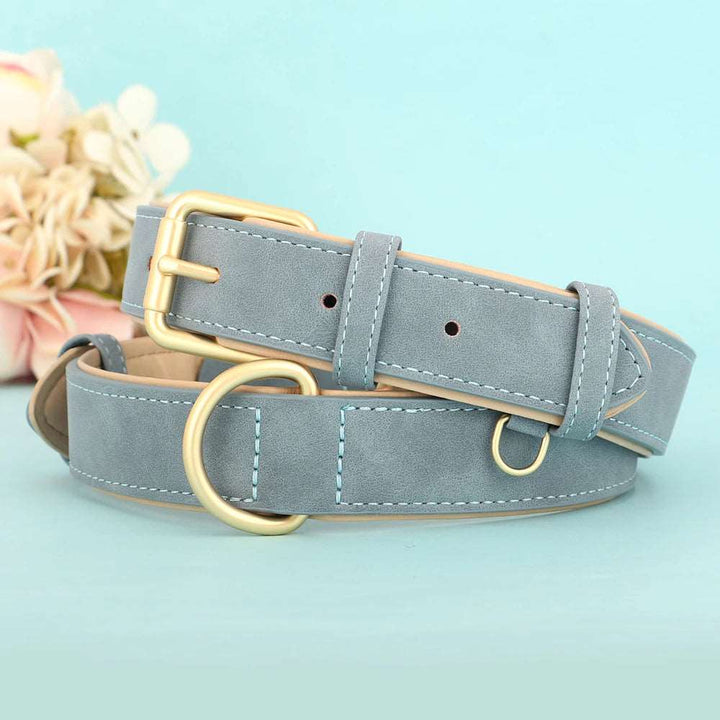 BarkBlings™ Durable Leather Dog Collar – Soft Padded, Adjustable, and Perfect for Small to Large Breeds