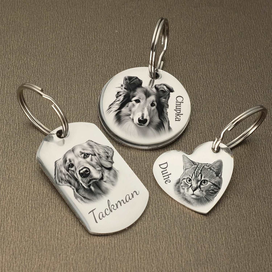 BarkBlings™ Custom Stainless Steel Dog Tags –  Engraved Keychains For Pet Lovers