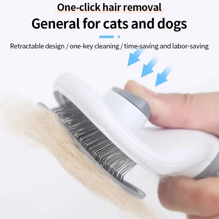 Grooming Brush with Stainless Steel Comb