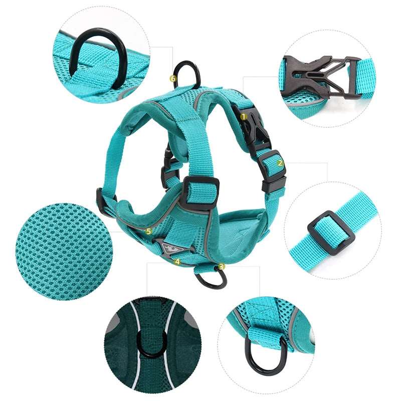 BarkBlings™ No-Pull Harness & Leash Set – Adjustable, Reflective Vest for Small Dogs