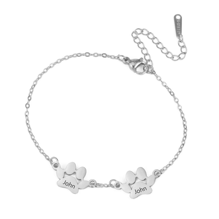 BarkBlings™ Custom Engraved Dog Paw Bracelet – Stylish Stainless Steel Jewellery for Pet Lovers, Perfect Gift for Any Occasion