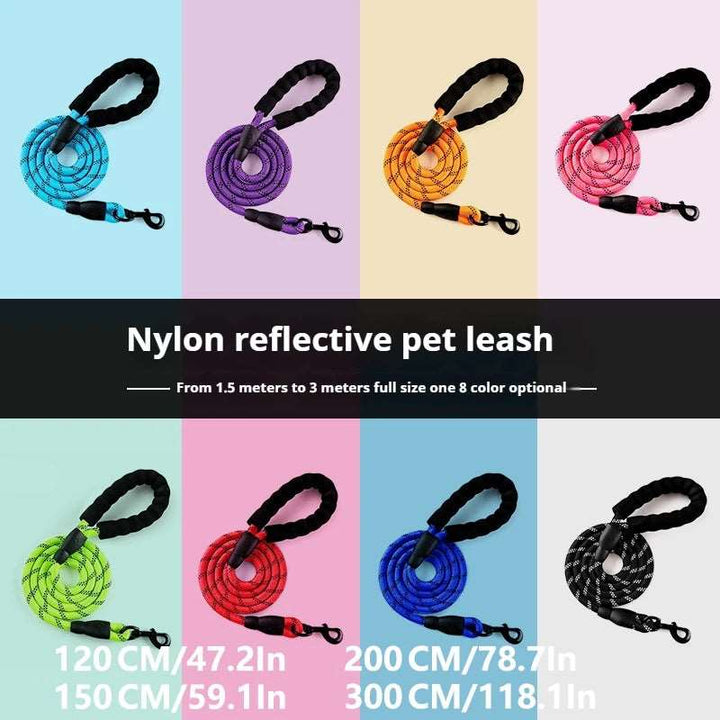 BarkBlings™ Reflective Comfort Leash – Available in 4 Sizes for All Dogs