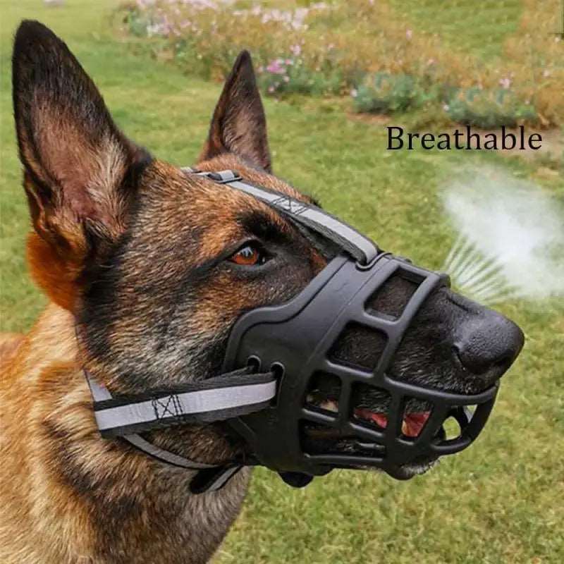 BarkBlings™ Pro Dog Muzzle – Adjustable, Breathable & with Reflective Bands