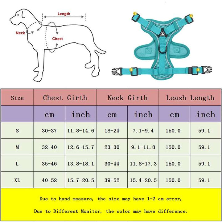 BarkBlings™ No-Pull Harness & Leash Set – Adjustable, Reflective Vest for Small Dogs