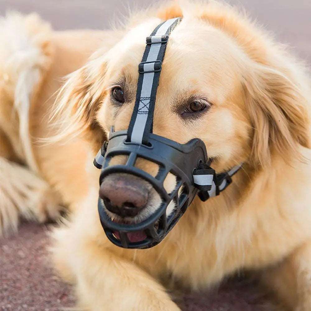 BarkBlings™ Pro Dog Muzzle – Adjustable, Breathable & with Reflective Bands