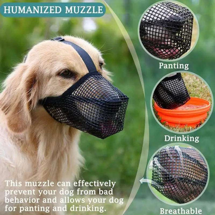 BarkBlings™ Adjustable Breathable Dog Muzzle – Anti-Bark & Bite Mesh