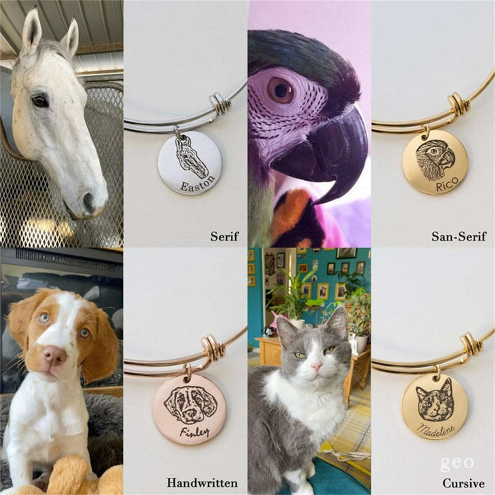 BarkBlings™ Custom Pet Photo Bracelet – Stainless Steel Pendant for Pet Lovers